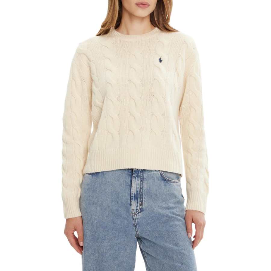 Polo Ralph Lauren Logo Embroidered Cable Knitted Jumper
