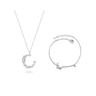 Zeroline 925 Sterling Silver Alloy Collarbone Chain Necklace Women's Silver