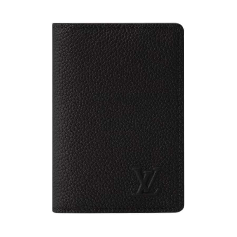 LOUIS VUITTON Aerogram Calfskin Wallet Men's Black