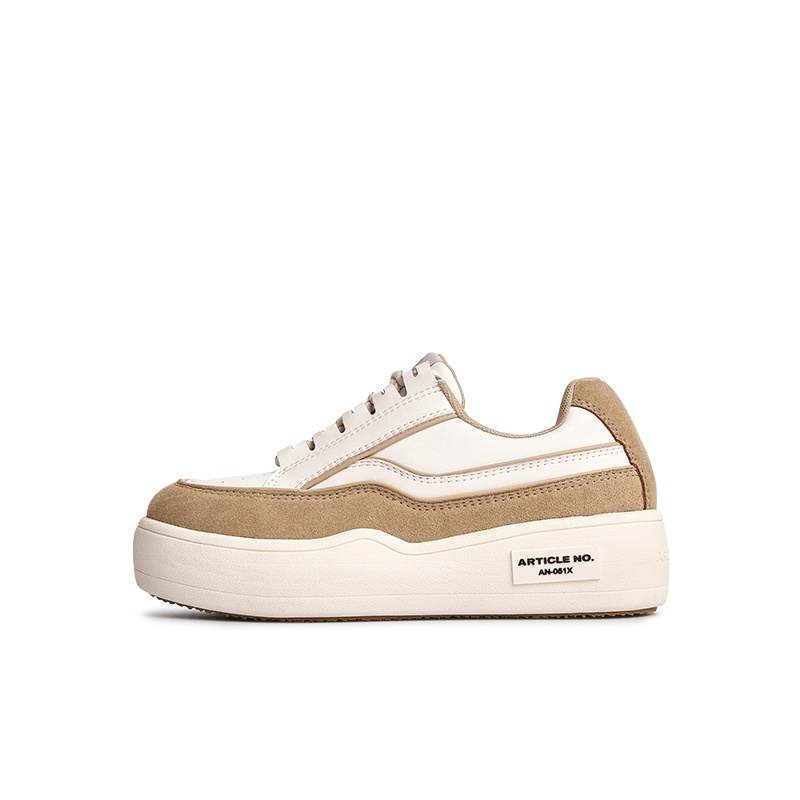 ARTICLE NO. ARTICLE NO. BURGER Microfiber Leather Low top Skateboard Shoes Unisex Caramel Khaki