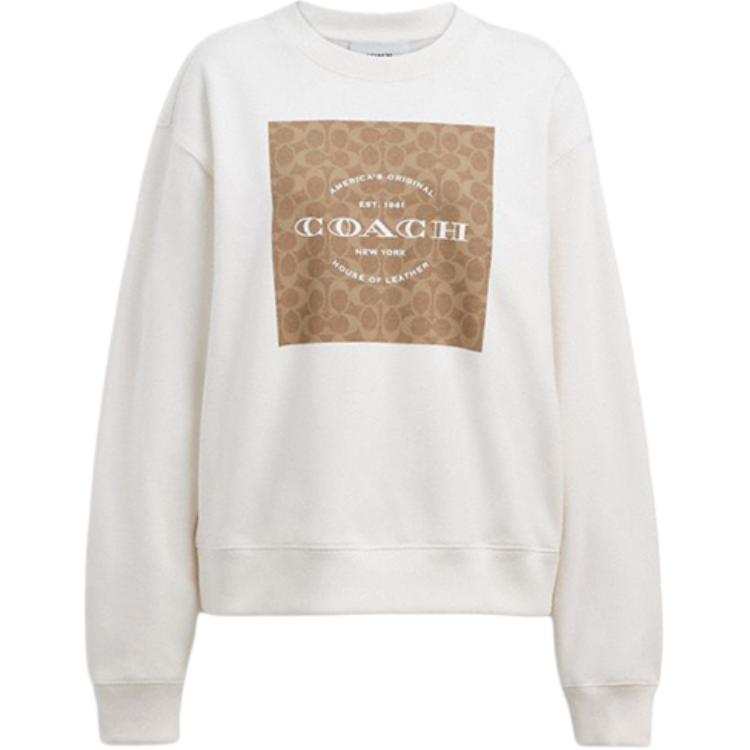 COACH Sweatshirts Women's White Crew Neck Moderate Regular