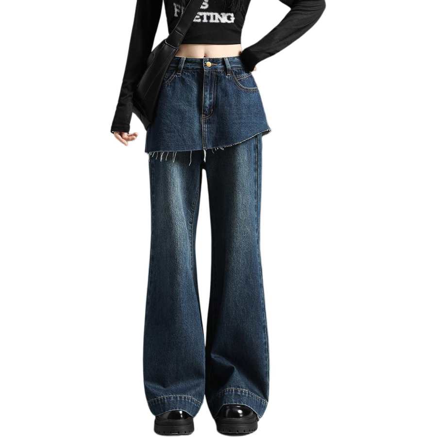 Tonlion Jeans Women's Blue Moderate Flared Pants