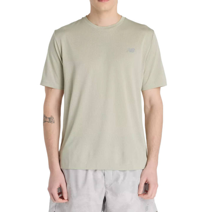 New Balance New Balance ICEX T Shirts Men's Green Crew Neck