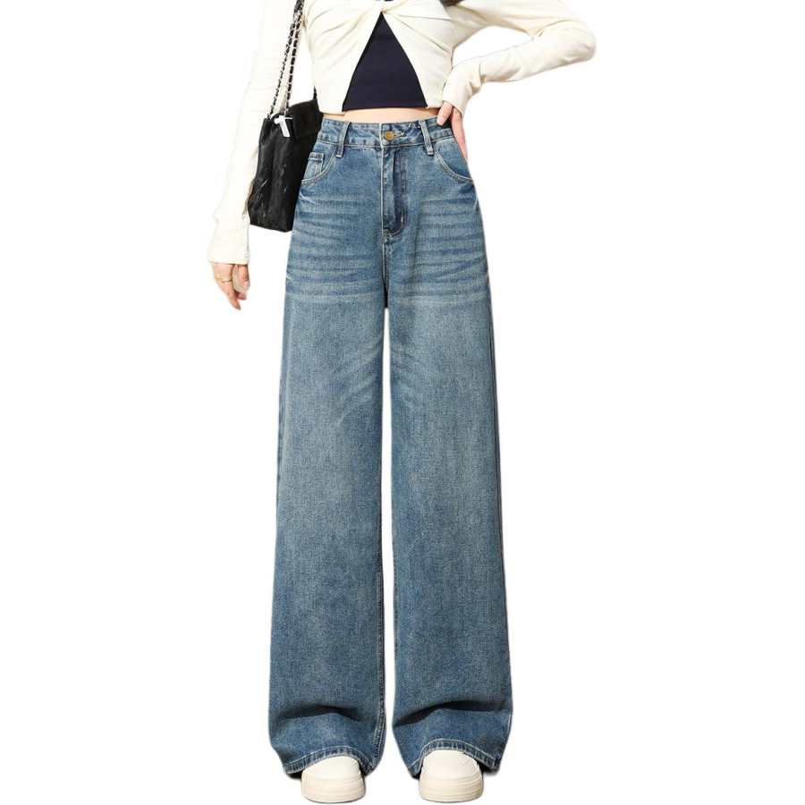 Tonlion Jeans Women's Medium Blue Moderate Wide Leg Pants