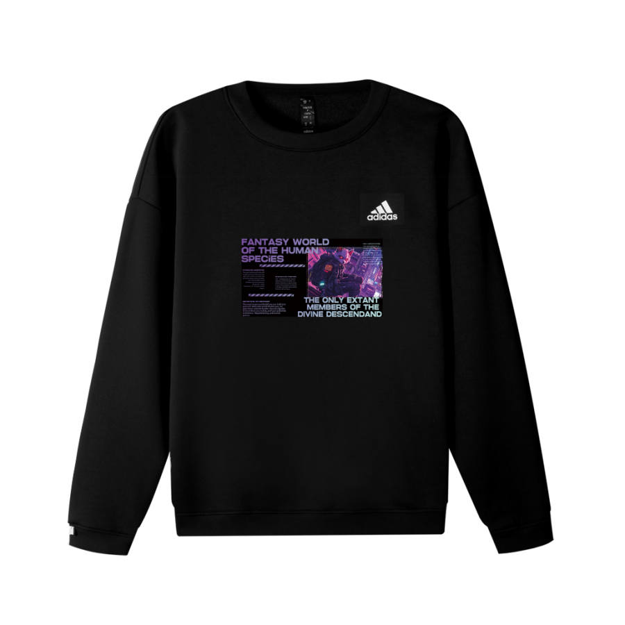 Adidas Adidas LABEL Cushion Cyber Husky V Logo Print Crew Neck Loose Fit Drop Shoulder Pullover Long Sleeved Sweatshirt Unisex