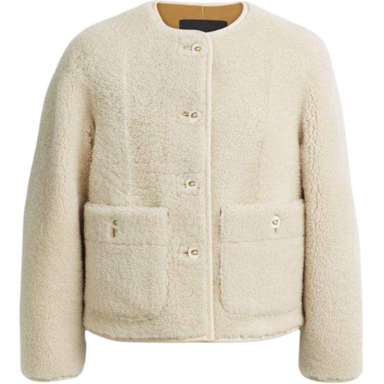 COACH Furs Women's Cream Crew Neck Moderate