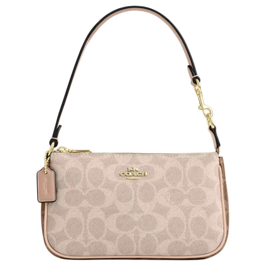 COACH Nolita Coated Canvas Shoulder Bag Small Women's Beige