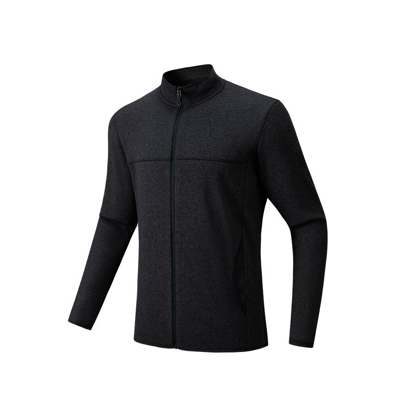 ANTA ANTA Velvet Jackets Men's Basic Black Heather Gray 2 Stand Collar Moderate