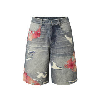 YADcrew Denim Shorts Unisex Blue