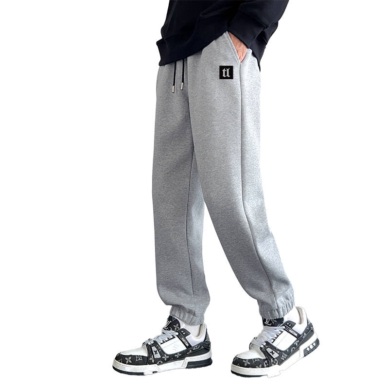 Tonlion Casual Pants Unisex Moderate Cuffed Pants