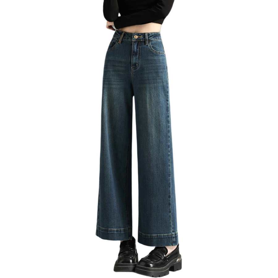 Tonlion Jeans Women's Blue Moderate Wide Leg Pants