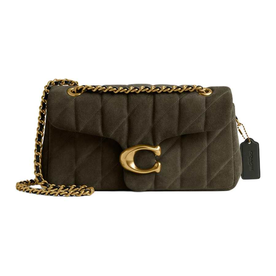 COACH Tabby Cow Split Leather Crossbody Bag, Shoulder Bag Medium Women's Olive Green