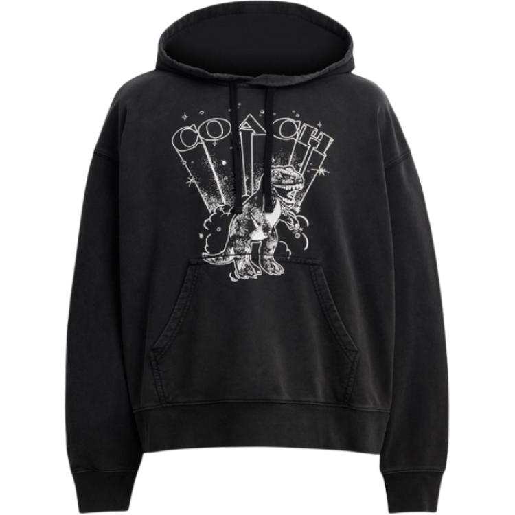 COACH COACH Sweatshirts Men's Black Hooded Moderate Regular