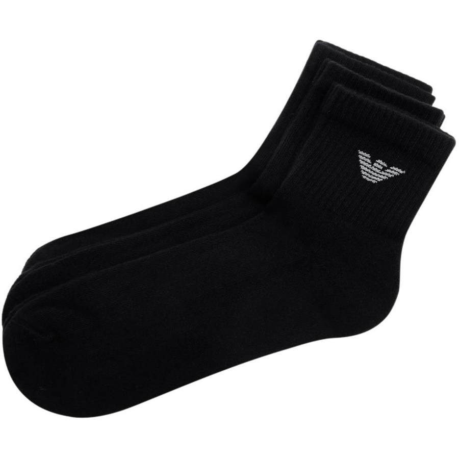 EMPORIO ARMANI FW23 Crew Socks Men's 3 Pack Black
