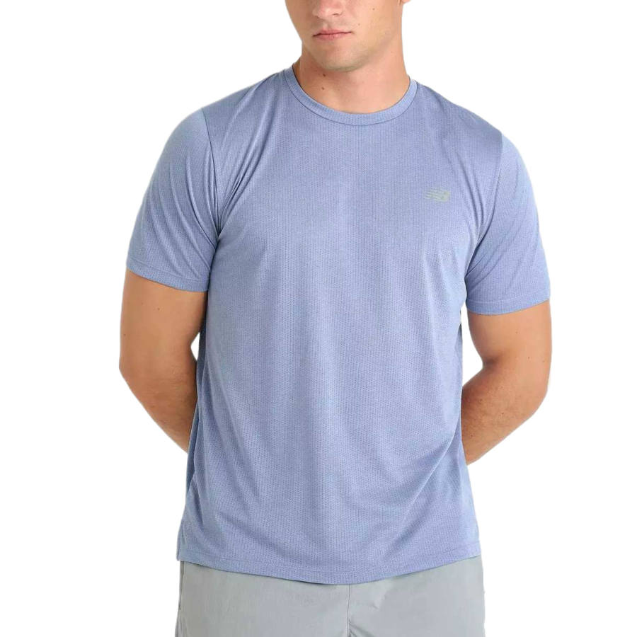 New Balance New Balance ICEX T Shirts Men's Blue Crew Neck