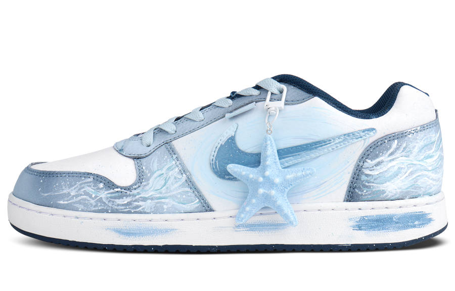Nike Nike EBERNON Abrasion Resistant Slip Resistant Low top Skateboard Shoes Men's Blue White