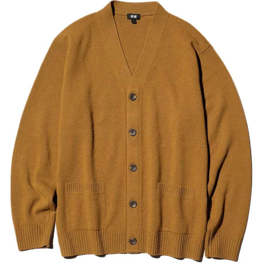 UNIQLO Sweaters Unisex Brown V Neck Moderate