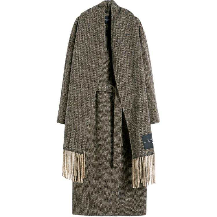 WEEKEND MaxMara Weekend Max Mara Zenica Herringbone Fringed Coat