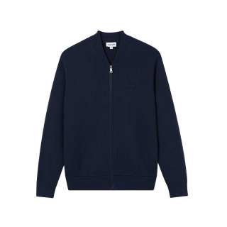 Lacoste Logo Patch Zip-Up Cardigan