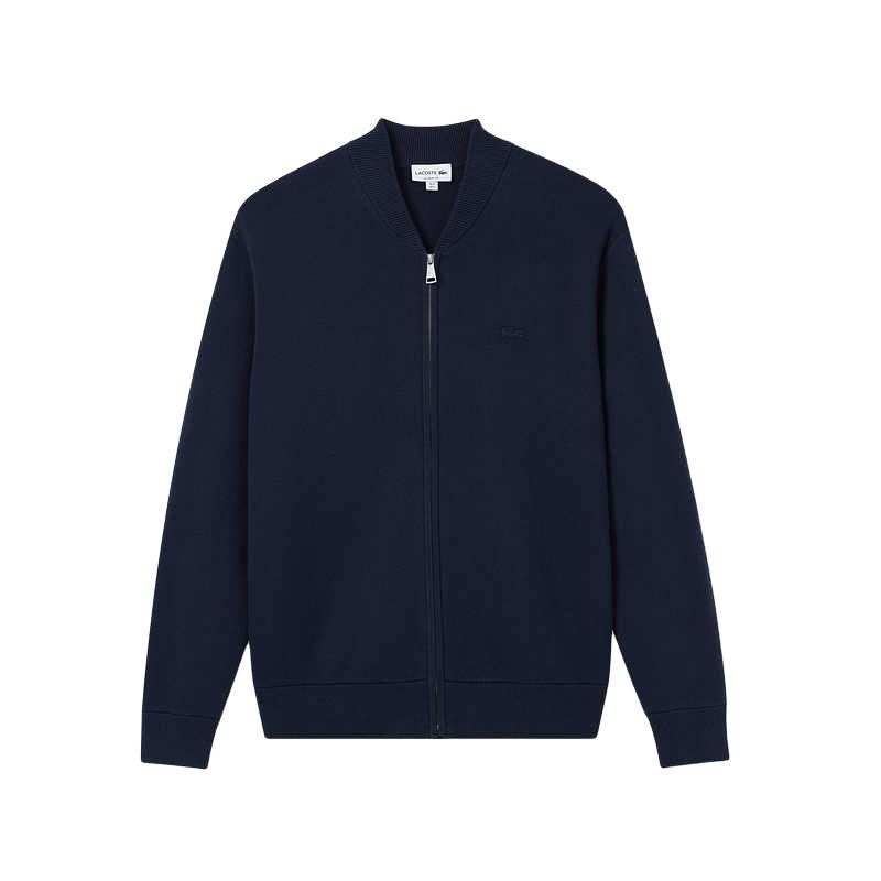LACOSTE Lacoste Logo Patch Zip-Up Cardigan