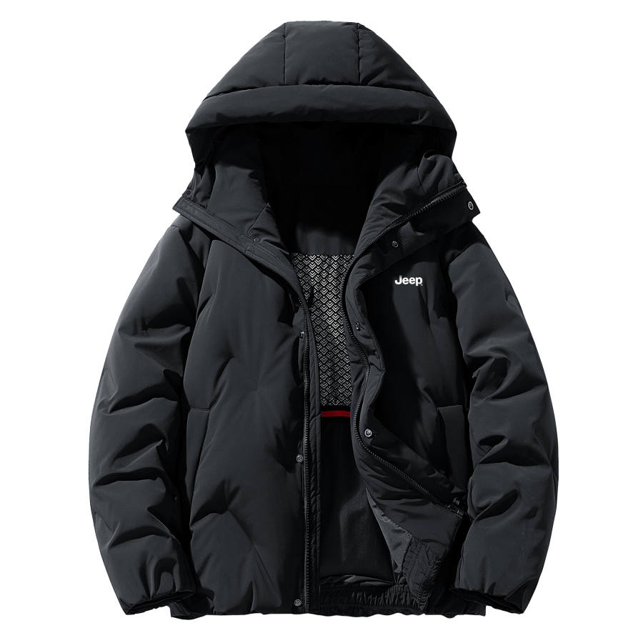 Jeep Jeep Down Jackets Unisex Black Hooded Thickened