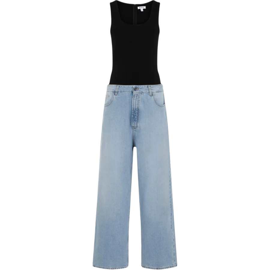 Alaia Alaïa Colour Block Sleeveless Denim Jumpsuit