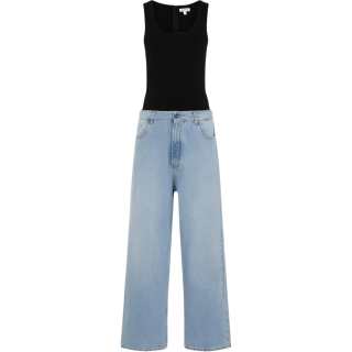 Alaia Alaïa Colour Block Sleeveless Denim Jumpsuit