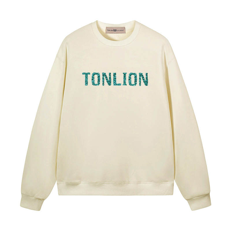 Tonlion Sweatshirts Unisex Crew Neck Moderate Regular
