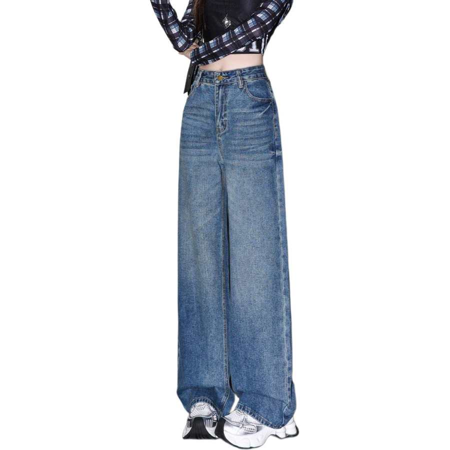 Tonlion Jeans Women's Medium Blue Moderate Wide Leg Pants