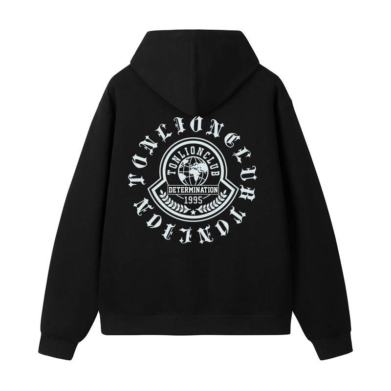 Tonlion Sweatshirts Unisex Hooded Moderate Regular