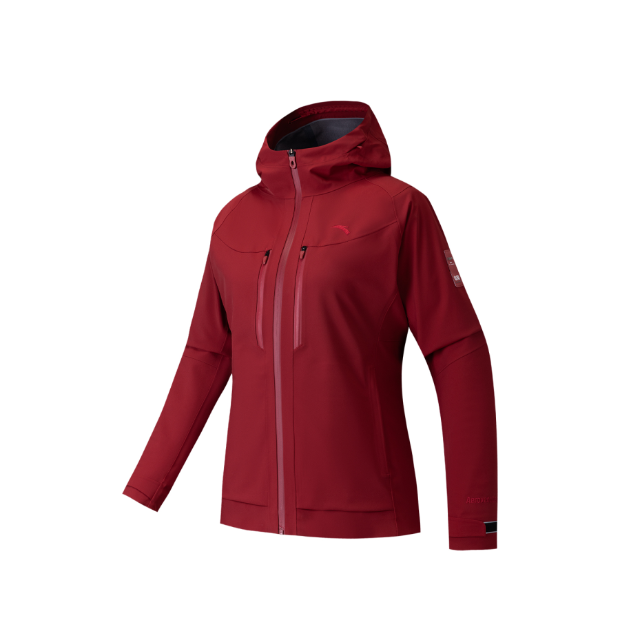 ANTA Variety Training Collection Windbreaker Jackets Women's Dark Melancholic Red Hooded Moderate