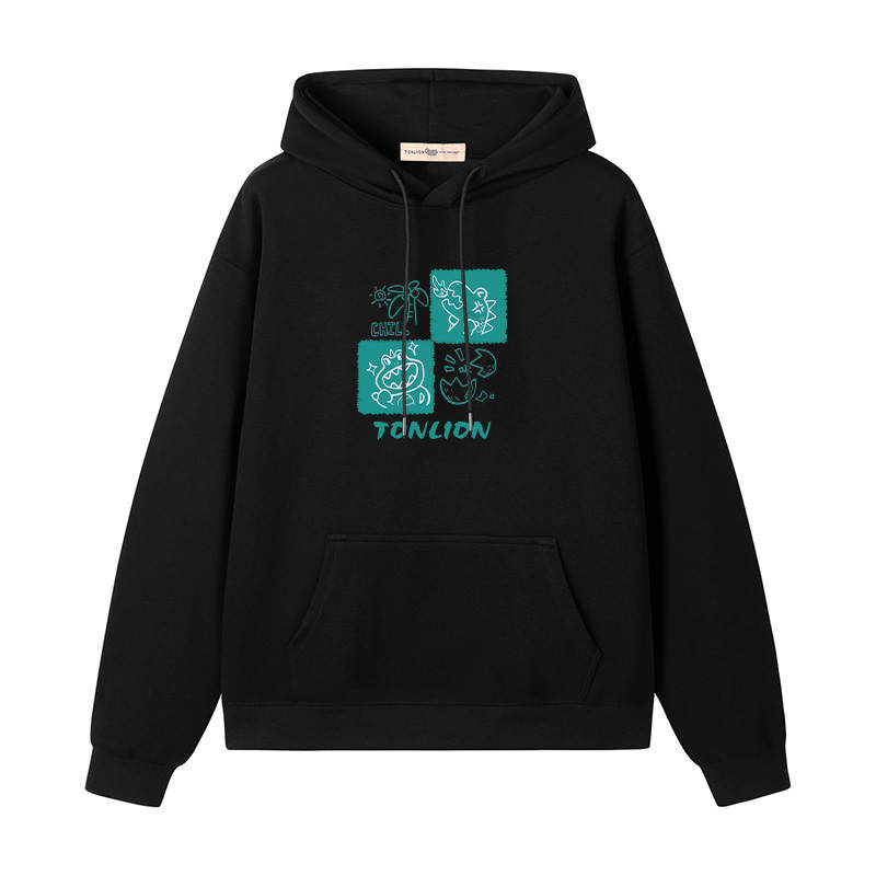 Tonlion Sweatshirts Unisex Hooded Moderate Regular