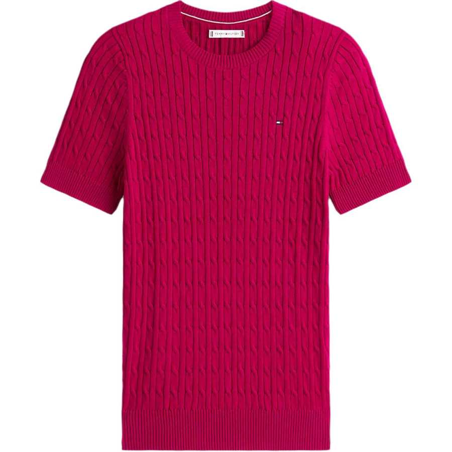 Tommy Hilfiger Sweaters Women's Burgundy Crew Neck Moderate Other