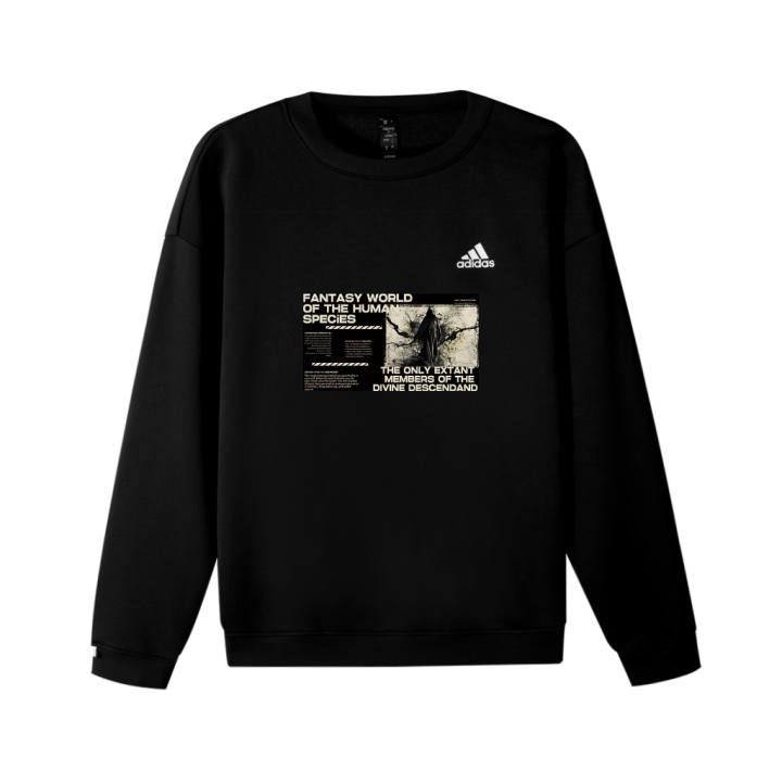 Adidas Adidas LABEL Fleece Lined Ink Splatter Bleach VLogo Printed Pattern Crew Neck Pullover Long Sleeved Sweatshirt Unisex