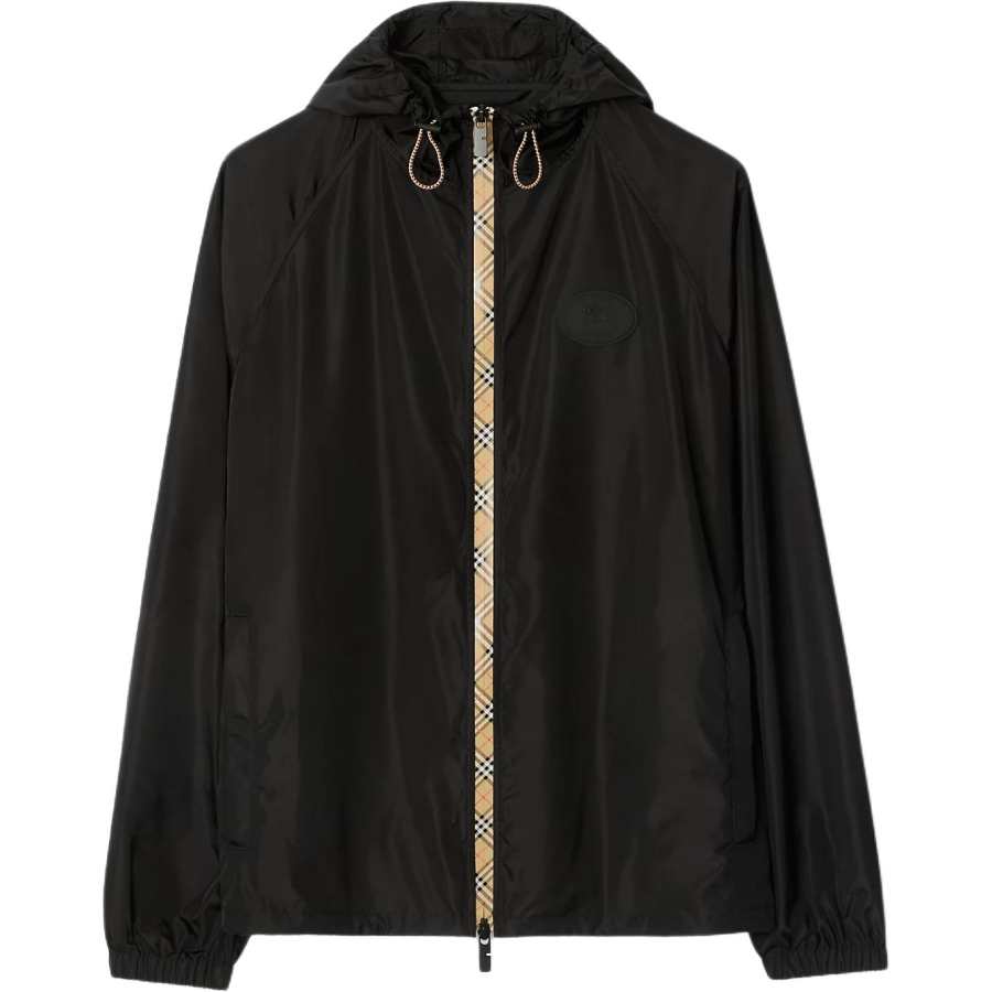 Burberry Logo Patch Hooded Zipped Bomber Jacket
