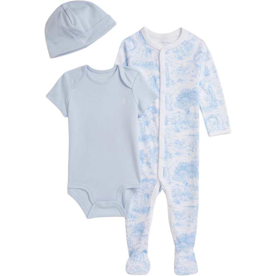 Polo Ralph Lauren Jumpsuit Three Piece Set Blue Multicolor Infant And Toddler