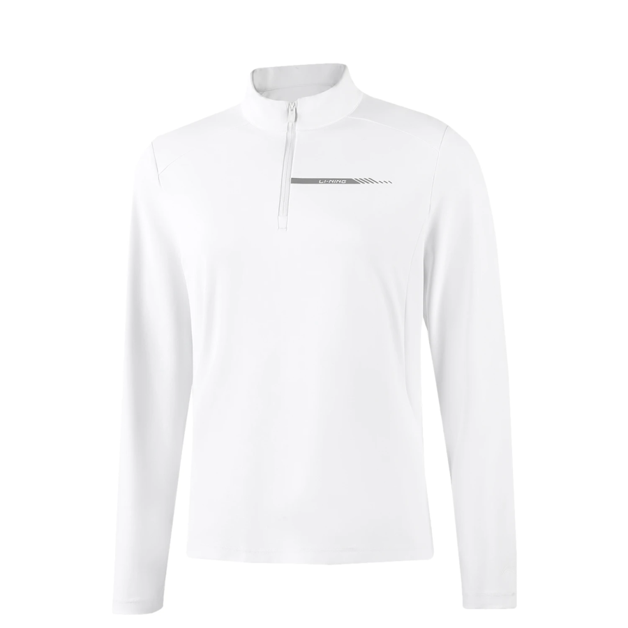 Li-Ning Li Ning T Shirts Women's Standard White Stand Collar Moderate