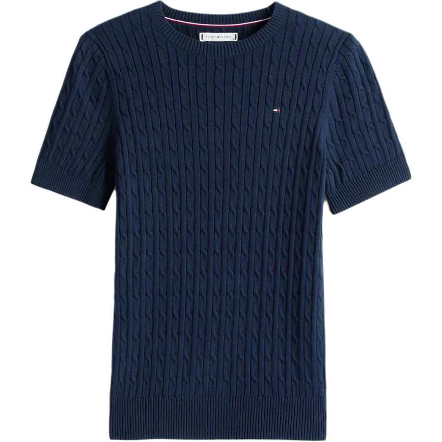 Tommy Hilfiger Sweaters Women's Marine Blue Crew Neck Moderate Straight Fit