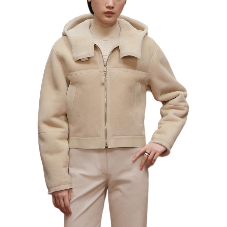 HERMES HERMES FW25 Leather Jacket Women's