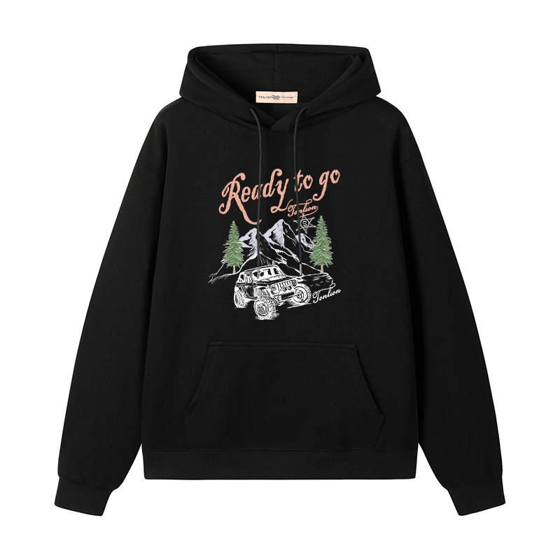 Tonlion Sweatshirts Unisex Hooded Moderate Regular