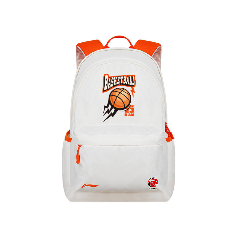 Li-Ning Li Ning Polyester Backpack Regular Unisex White Orange
