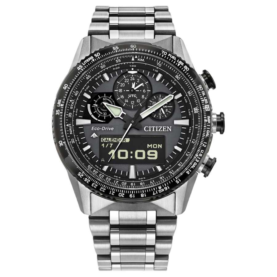 CITIZEN Ecology Drive Collection Light Powered Quartz Movement Stainless Steel Strap Watch 43mm