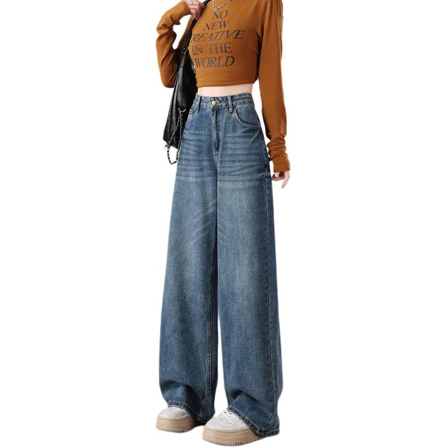 Tonlion Jeans Women's Medium Blue Moderate Wide Leg Pants