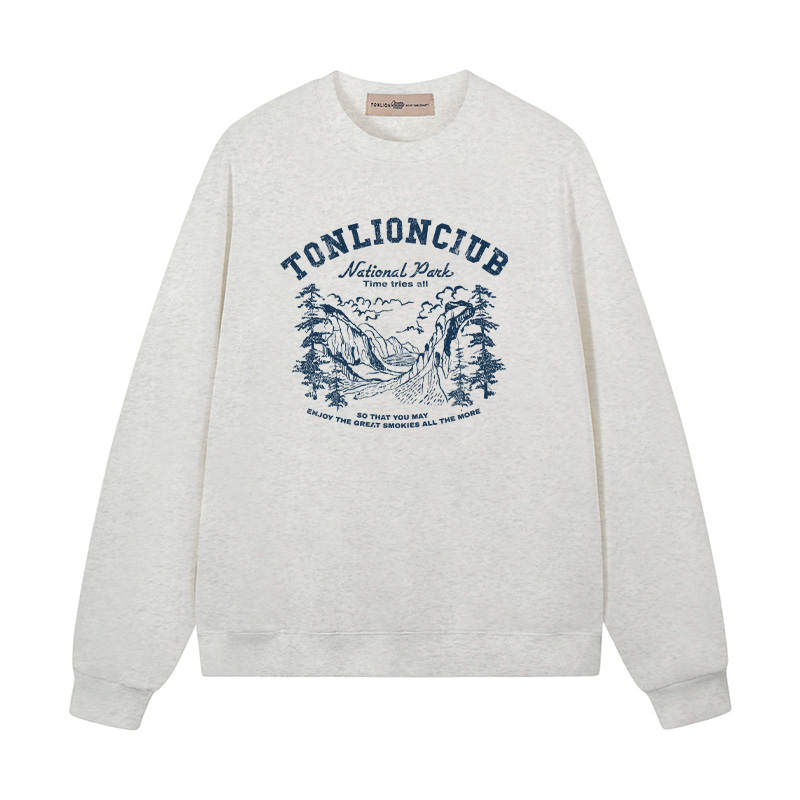 Tonlion Sweatshirts Unisex Crew Neck Moderate Regular
