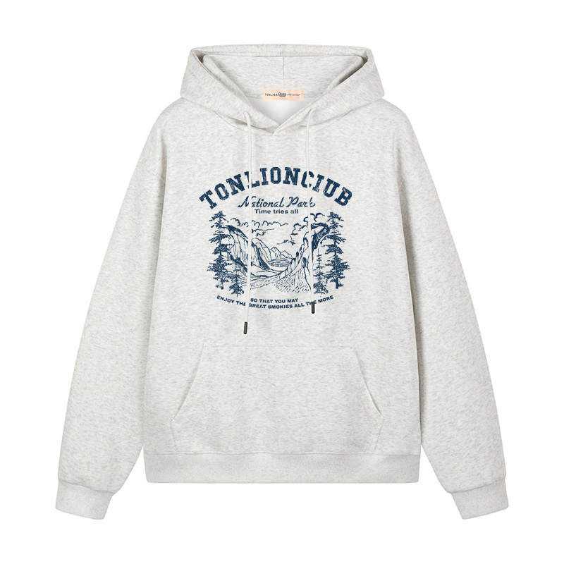 Tonlion Sweatshirts Unisex Hooded Moderate Regular