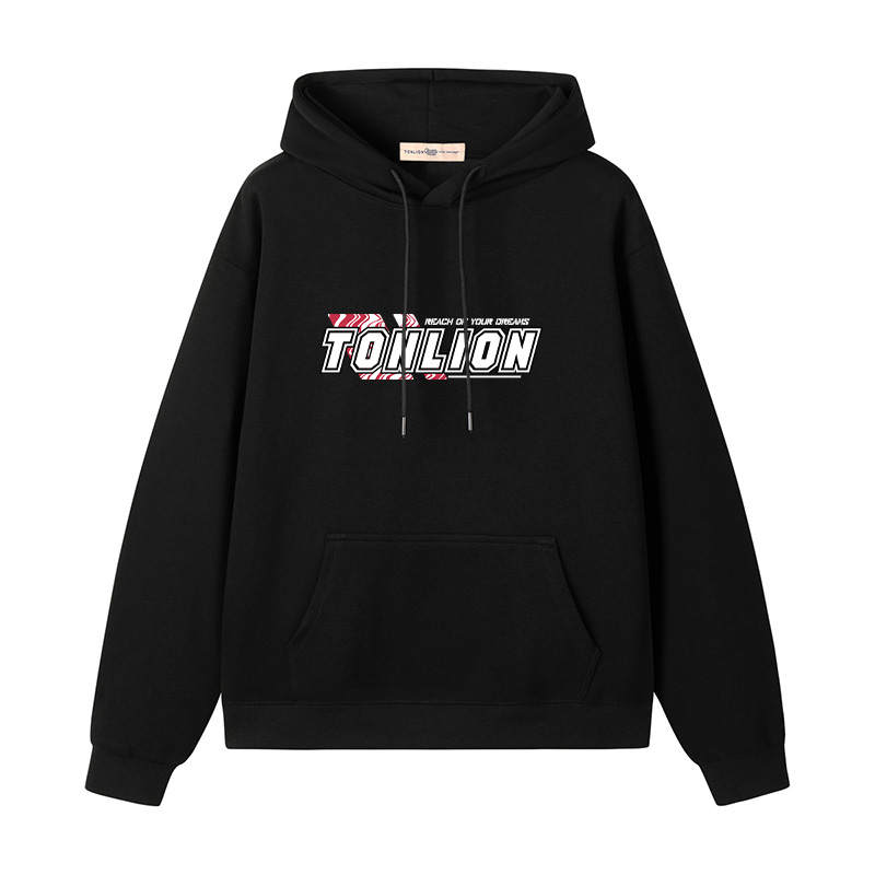 Tonlion Sweatshirts Unisex Hooded Moderate Regular