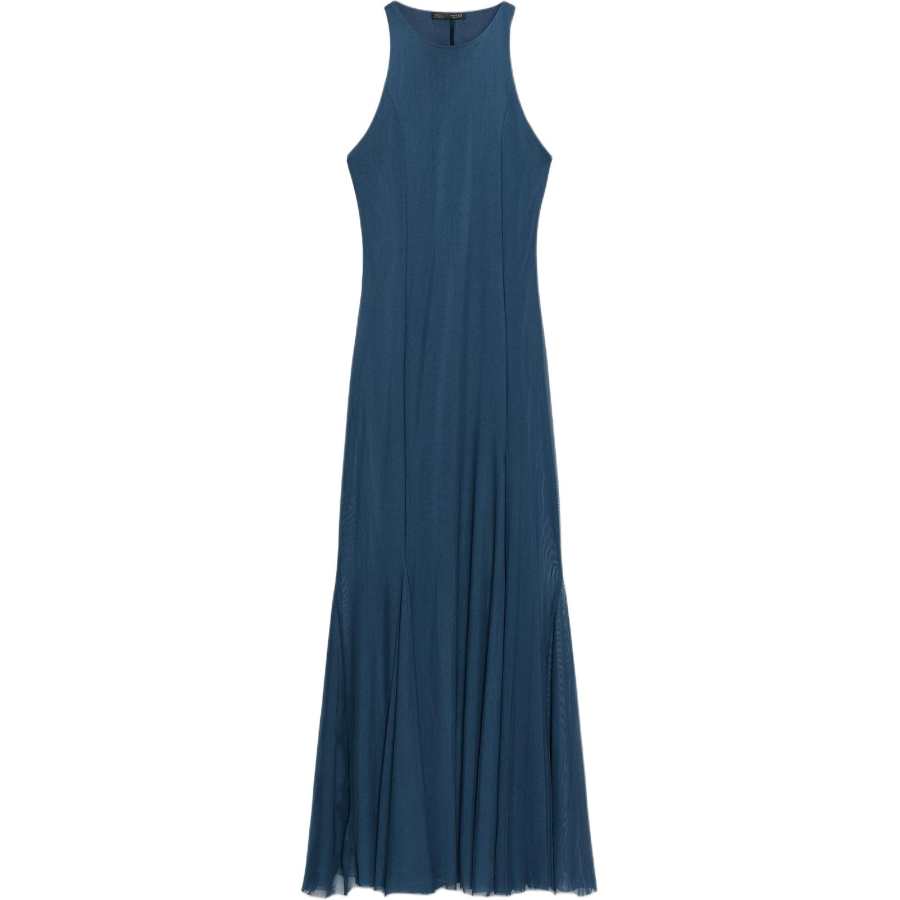 ZARA Sleeveless Dresses Women's Midnight Blue Crew Neck Thin Long