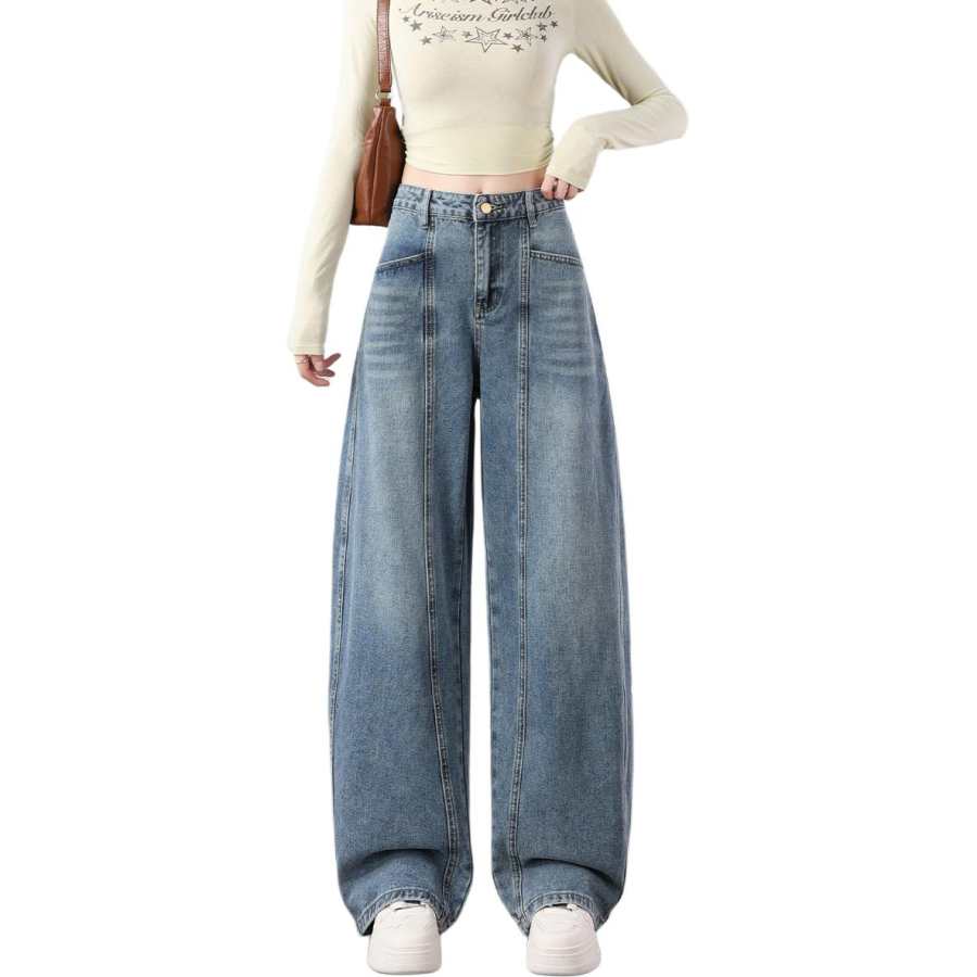 Tonlion Jeans Women's Medium Blue Moderate Wide Leg Pants