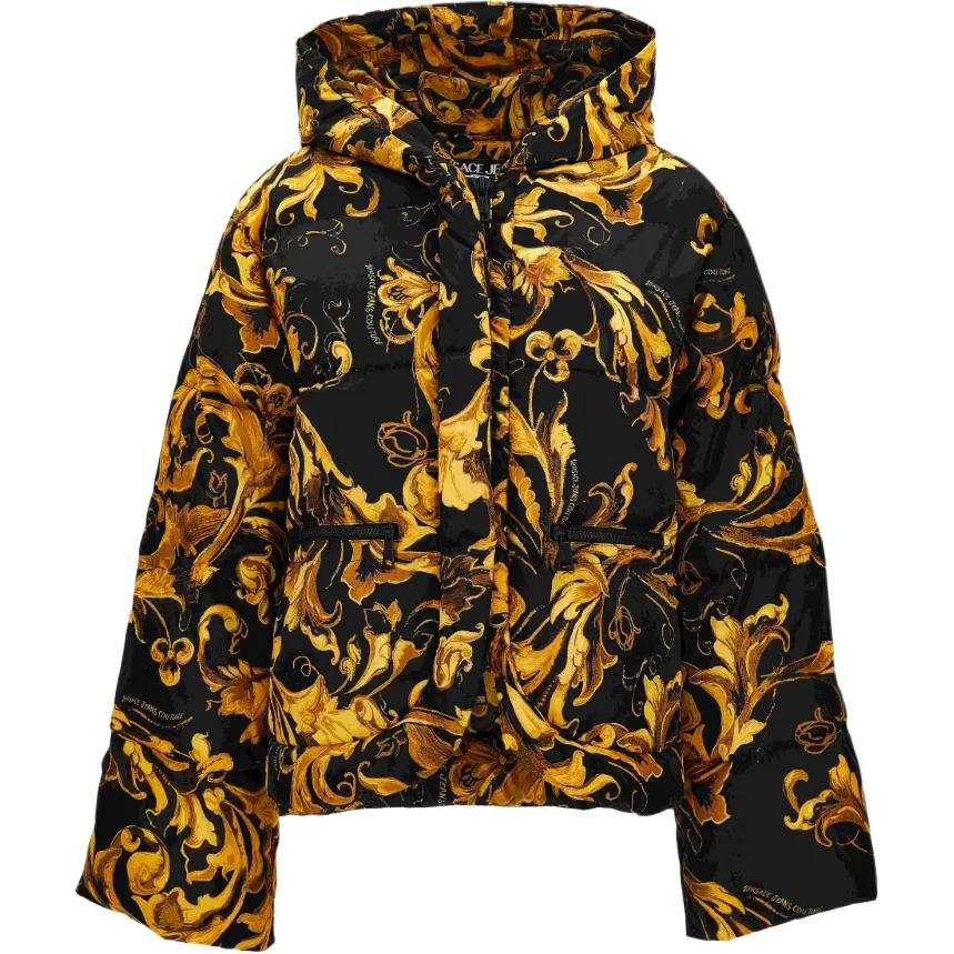 Versace Jeans Couture baroque-print hooded puffer jacket