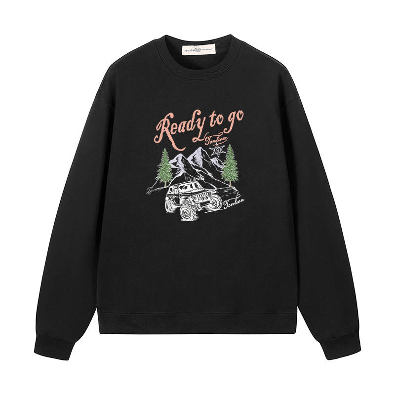 Tonlion Sweatshirts Unisex Crew Neck Moderate Regular